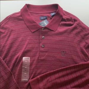 Izod 100% cotton long sleeve polo